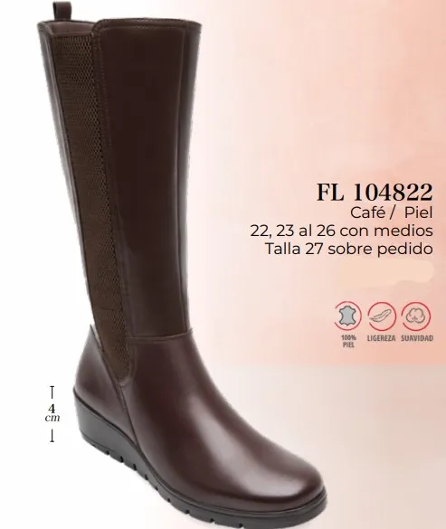 bota dama cafe/piel flexi fl104822 (22-26)