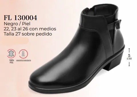 botin dama flexi negro piel FL130004 (22-26)