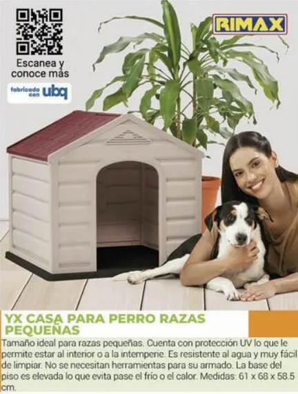 casa para perros razas pequeñas 61x68x58.5cm