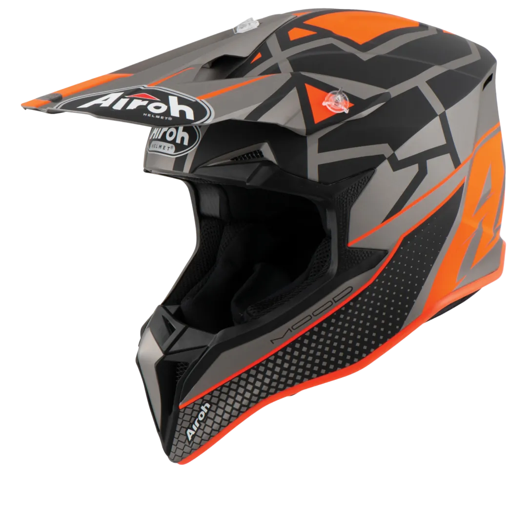 CASCO CROSS/ENDURO AIROH WRAAP MOOD ORANGE MATT