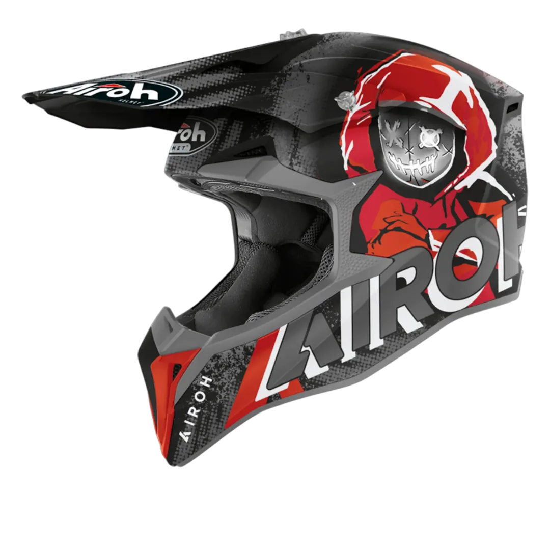 CASCO CROSS/ENDURO AIROH WRAAP ALIEN RED MATT