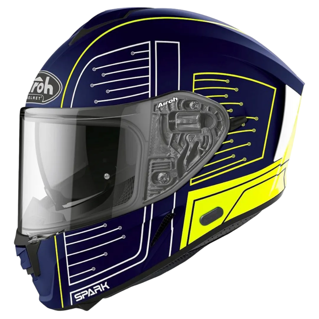 CASCO INTEGRAL AIROH SPARK CYRCUIT BLUE MATT