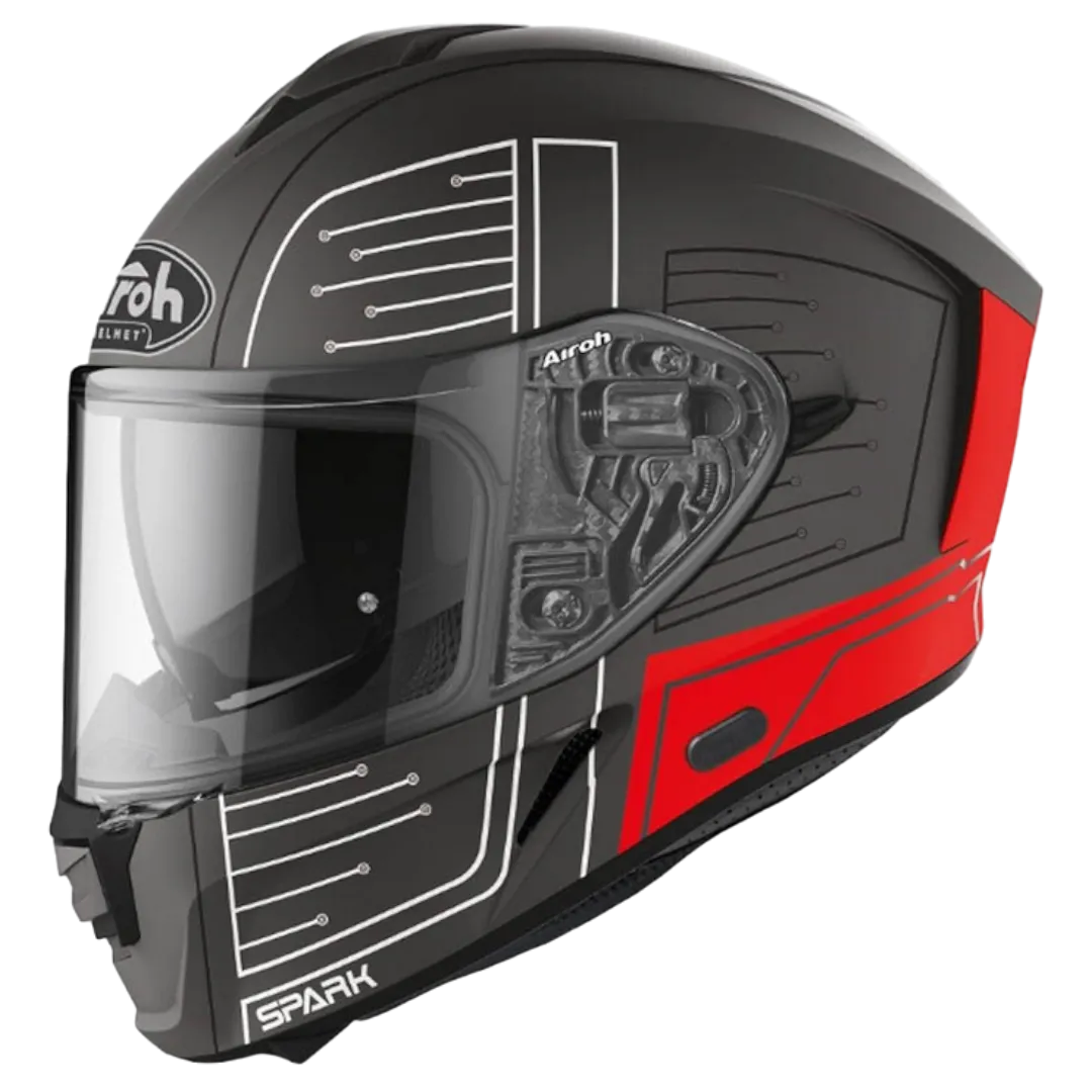 CASCO INTEGRAL AIROH SPARK CYRCUIT RED MATT