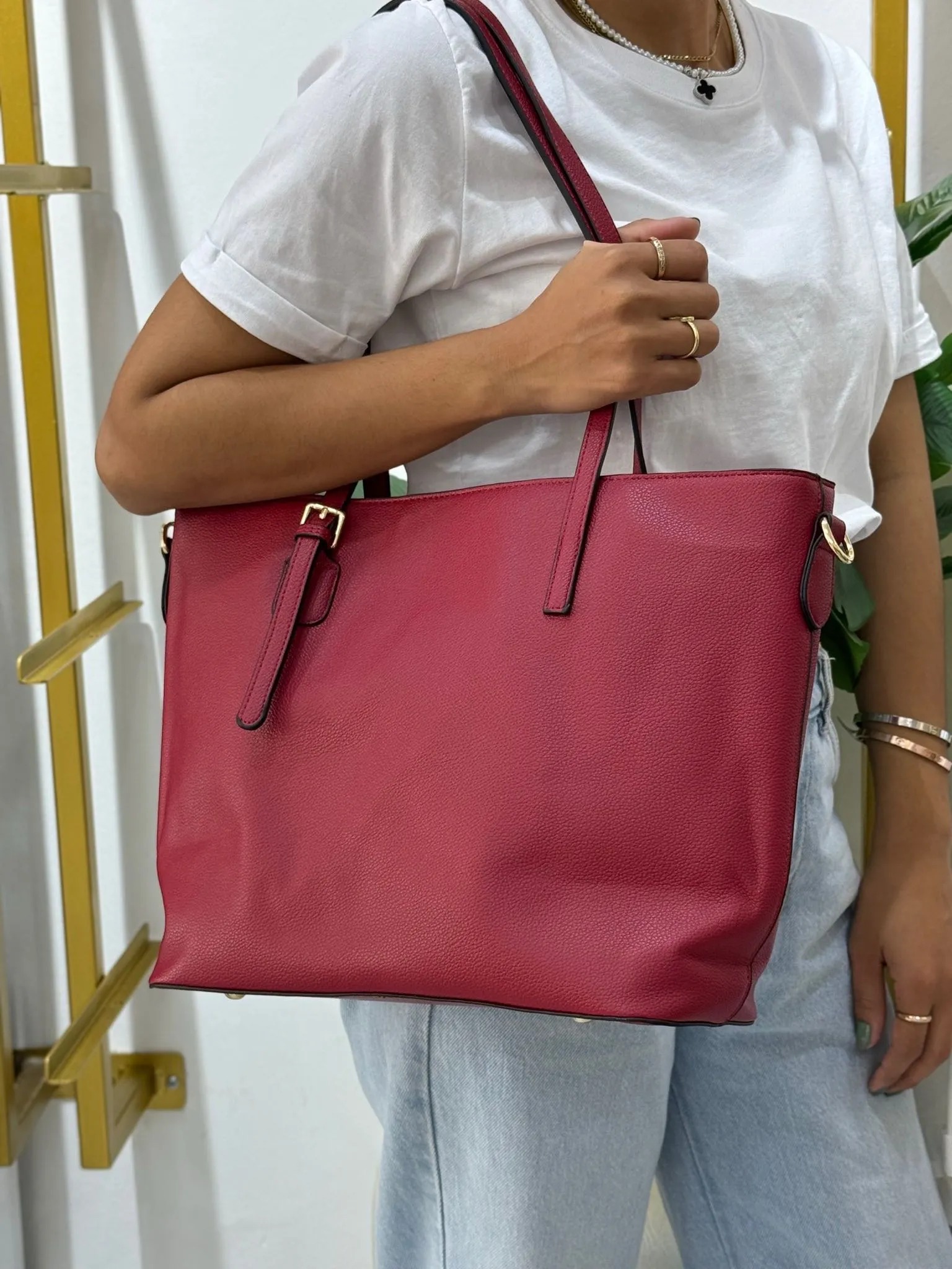 Bolso Shopper Rojo Cereza 