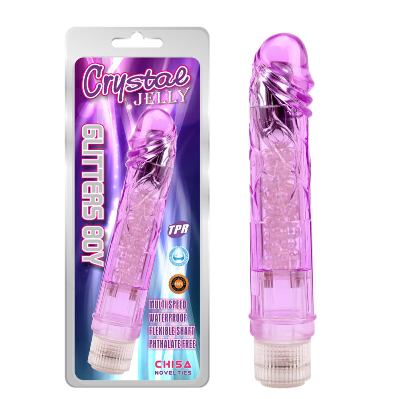 DILDO VIBRADOR GLITTER BOY CRYSTAL JELLY CN-131834277