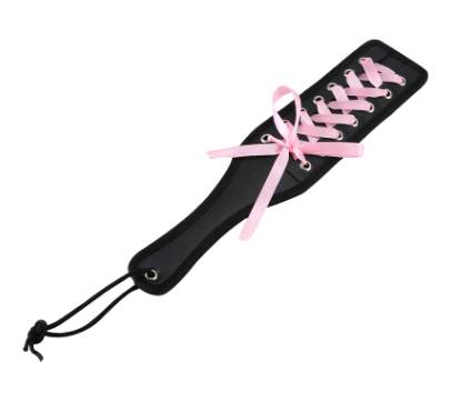 SPANKING ECO CUERO CON CINTA ROSA PARA BDSM