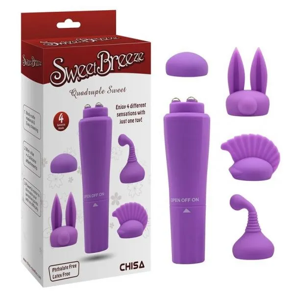 VIBRADOR CABEZAL INTERCAMBIABLE QUADRUPLE SWEET CHISA CN-100652163