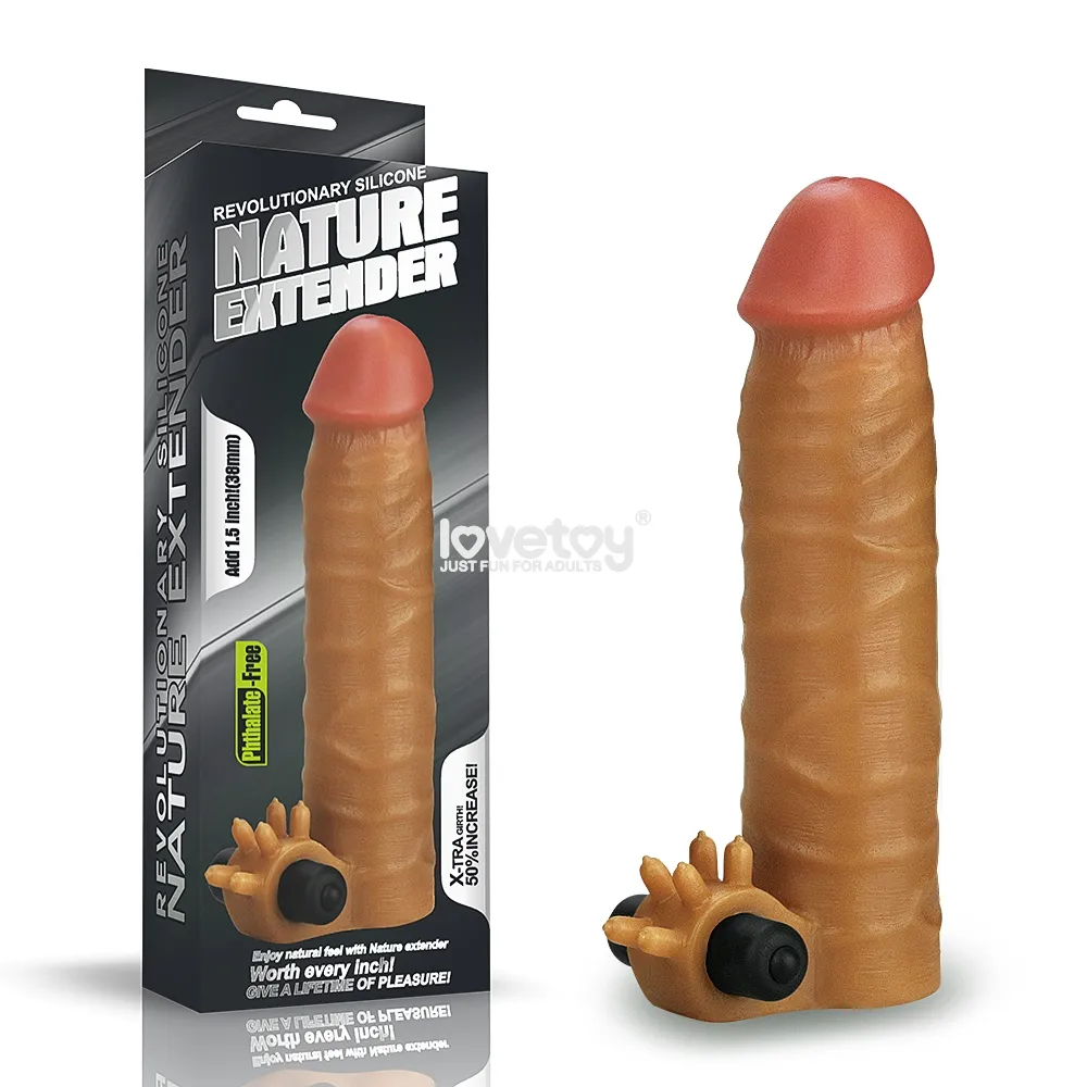  FUNDA PARA PENE VIBRADORA NATUREEXTENDER +3CM LOVETOY LV414100B