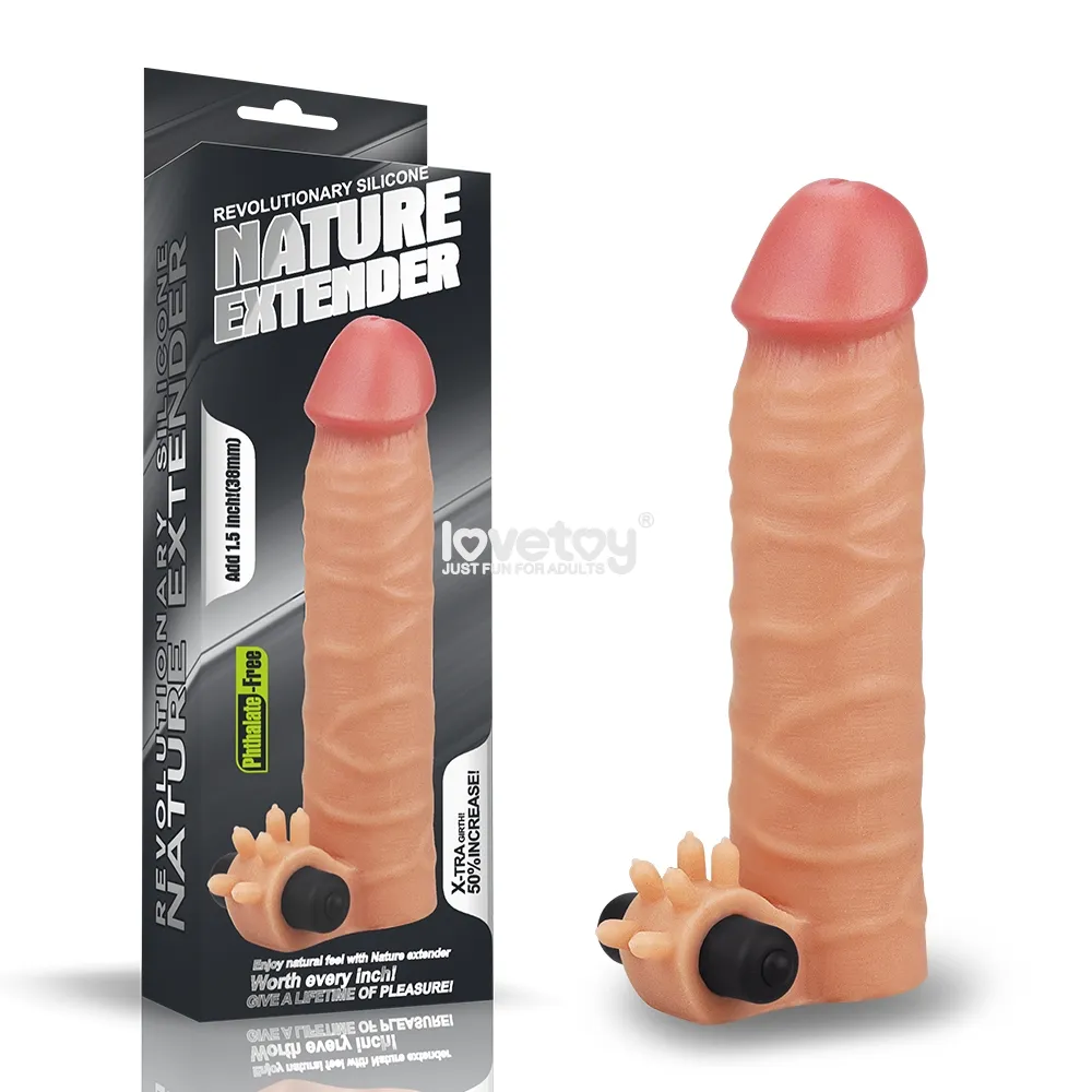  FUNDA PARA PENE VIBRADORA NATUREEXTENDER +3CM LOVETOY LV414100