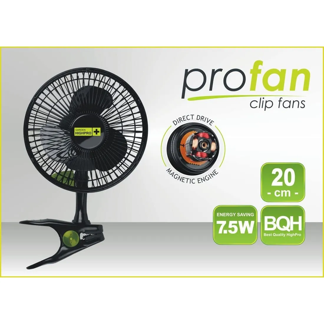 VENTILADOR CLIP FAN 20CM/12W-GARDEN HIGHPRO