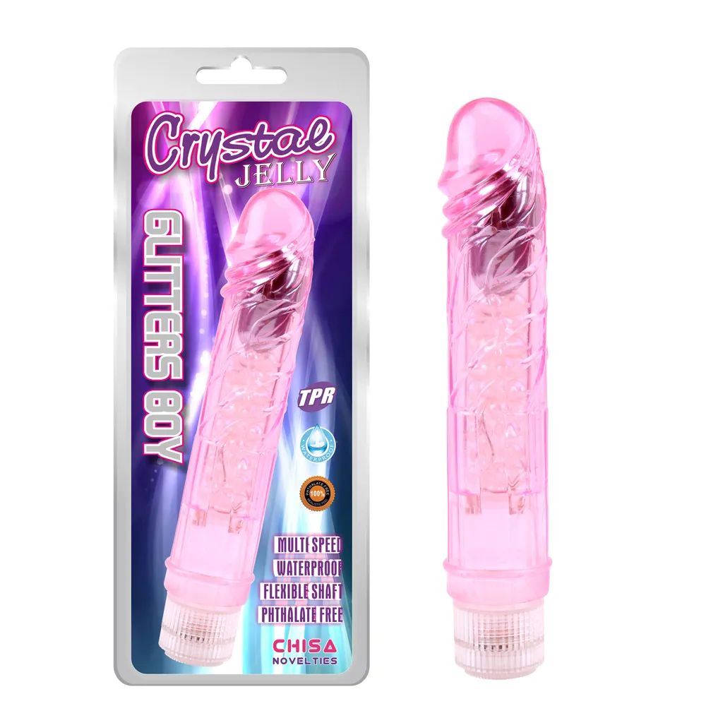 DILDO VIBRADOR GLITTER BOY CRYSTAL JELLY CHISA CN-131834270