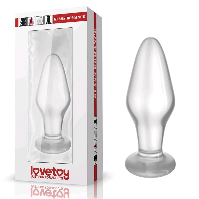 PLUG ANAL VIDRIO TRANSPARENTE /ROSA 12 CMS. LOVETOY GS11C