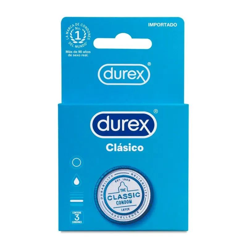 DUREX CLÁSICO - CONDÓN LUBRICADO CLÁSICO 3 PIEZAS