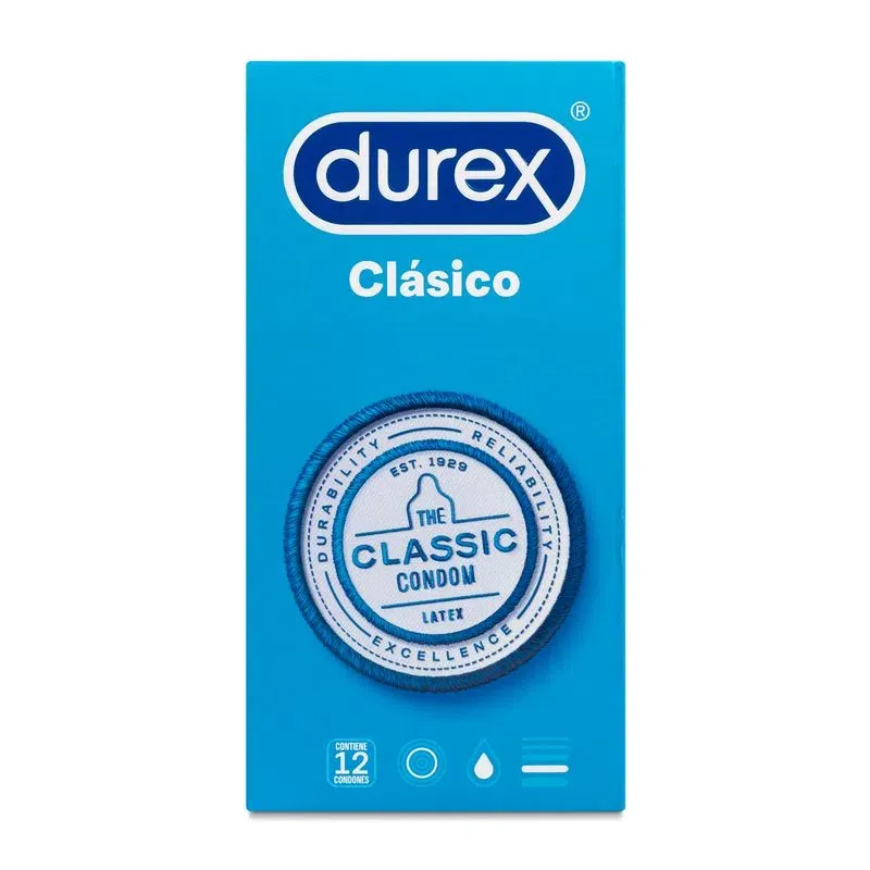 DUREX CLÁSICO - CONDÓN LUBRICADOS CLÁSICO 12 PIEZAS