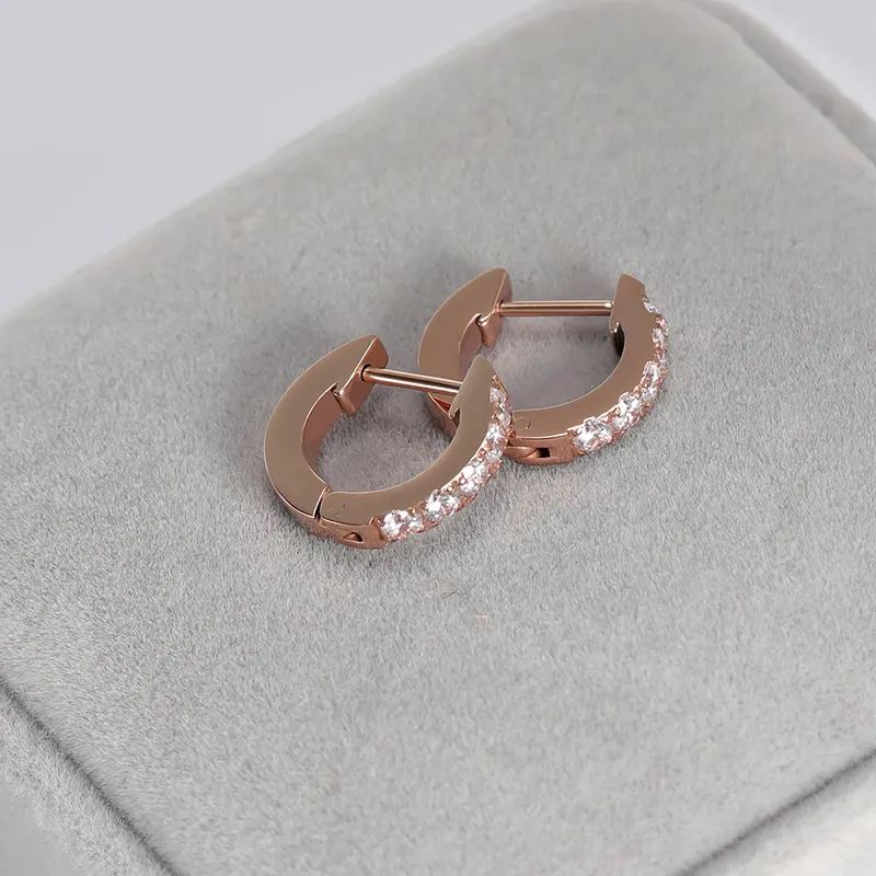 Aretes de Aro Chapados en Oro y Oro Rosa 14K Estilo Simple