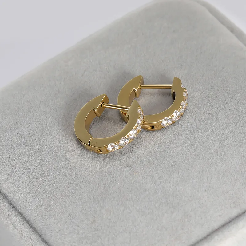 Aretes de Aro Chapados en Oro y Oro Rosa 14K Estilo Simple