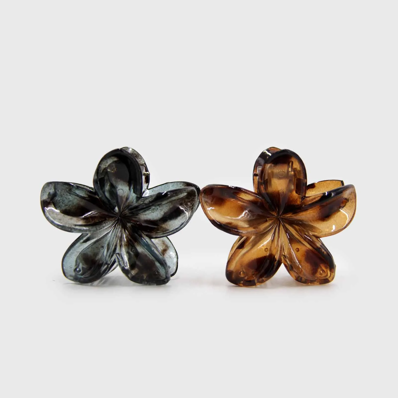 2 hair clips flor hawaina print 5cm