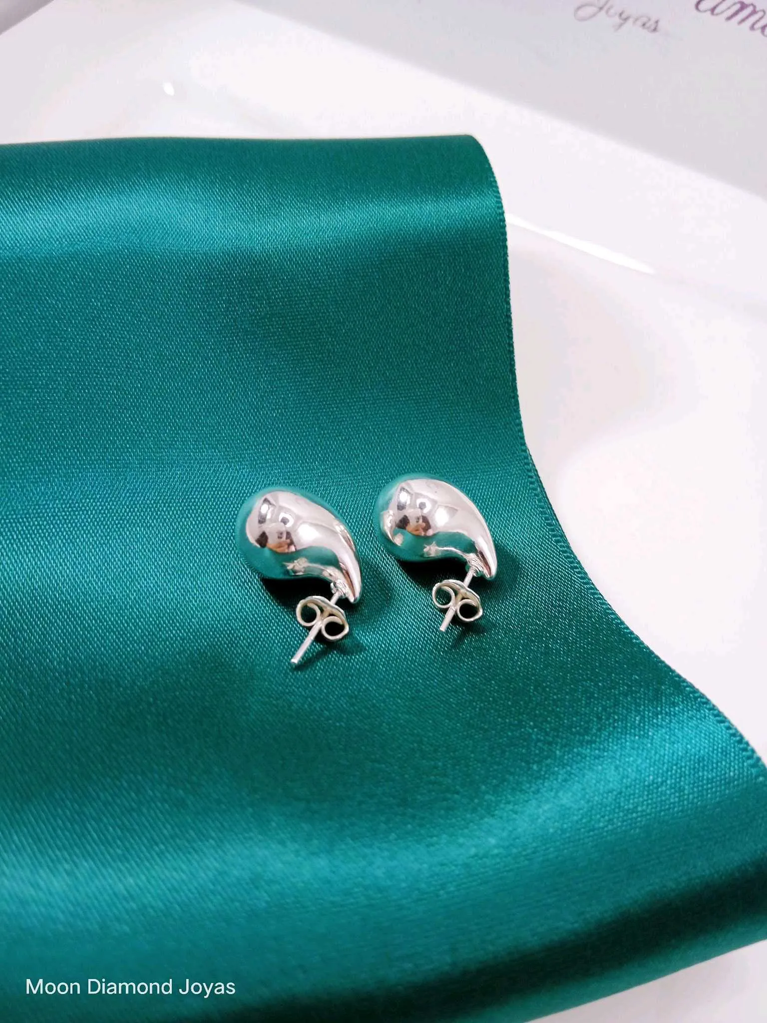 Aretes Gota Plata 950✨🍀💚