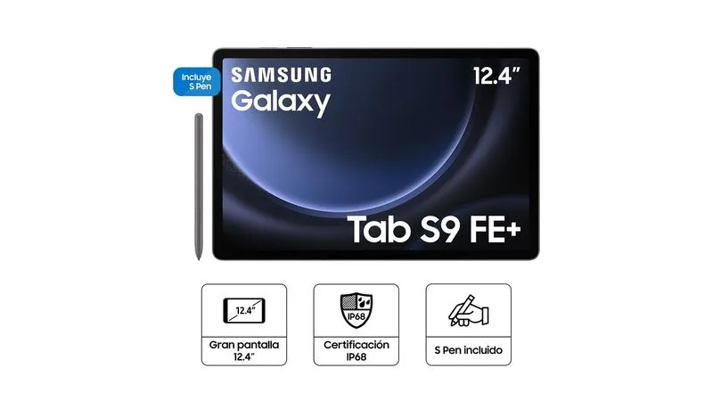 TABLET SAMSUNG 12.4" TAB S9FE+ WIFI 128GB CON COVERTOR GRIS