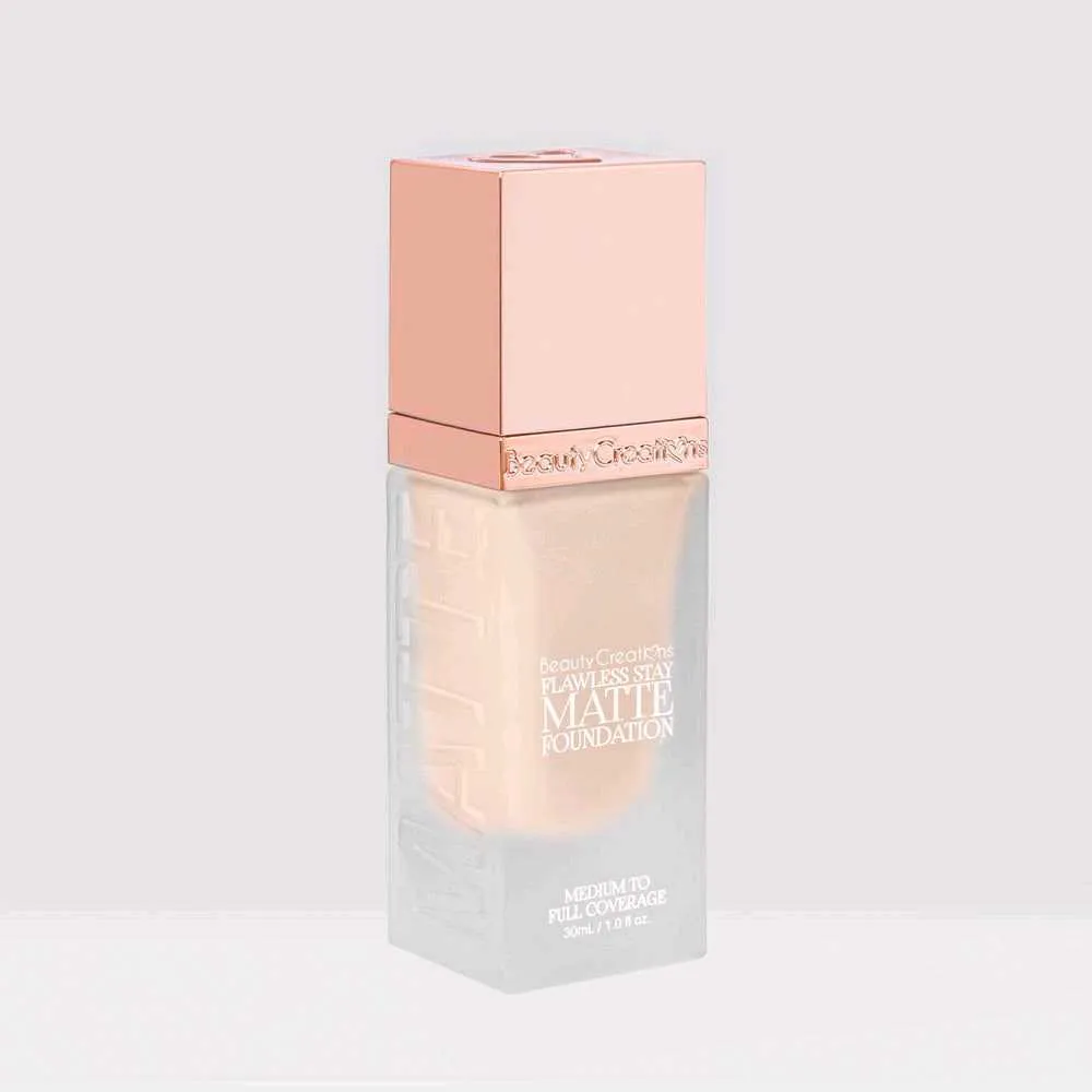 Beauty Creations Flawless Stay Matte Foundation - Base De Maquillaje Líquida Mate