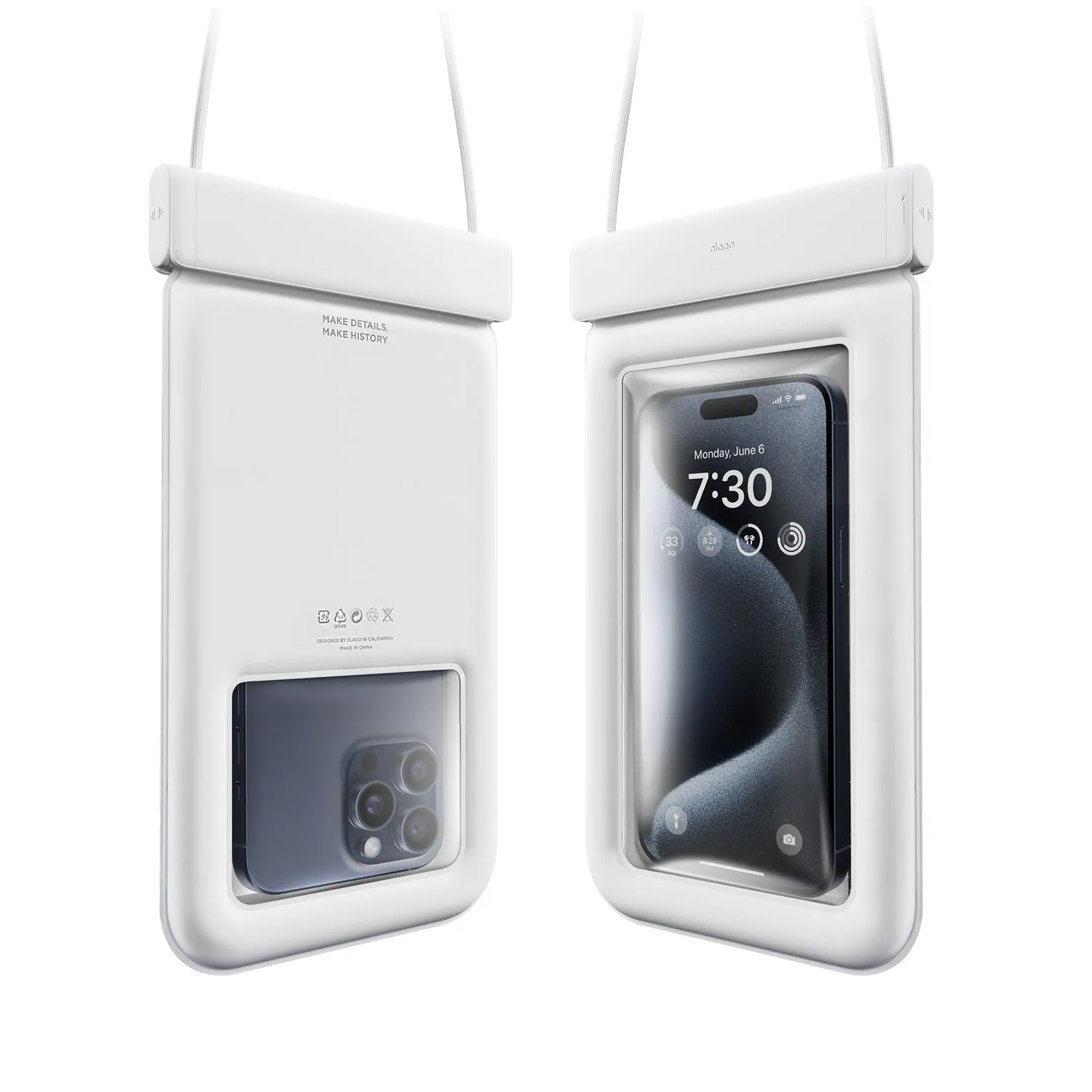 ELAGO Bolsa Impermeable Con Ip68 Para Celulares En Blanco