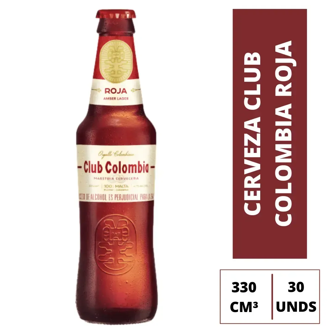 Cerveza Club Colombia Roja 330Cm³ RT (botella)
