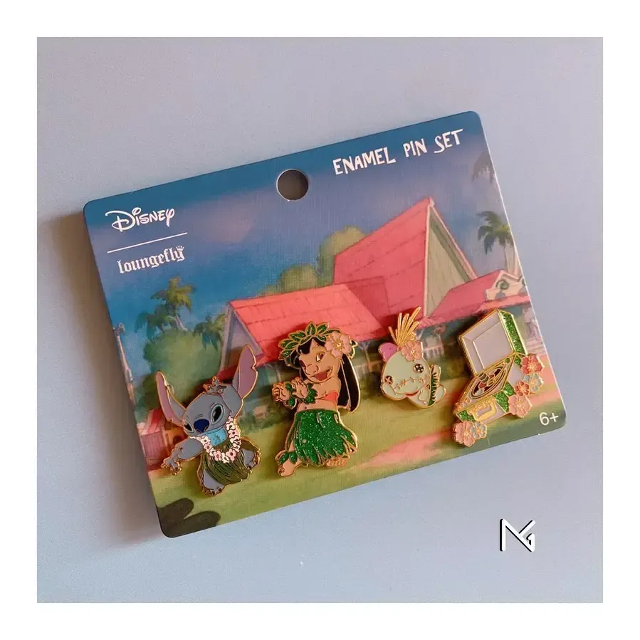 Set de 4 Pines de Lilo & Stitch Disney 