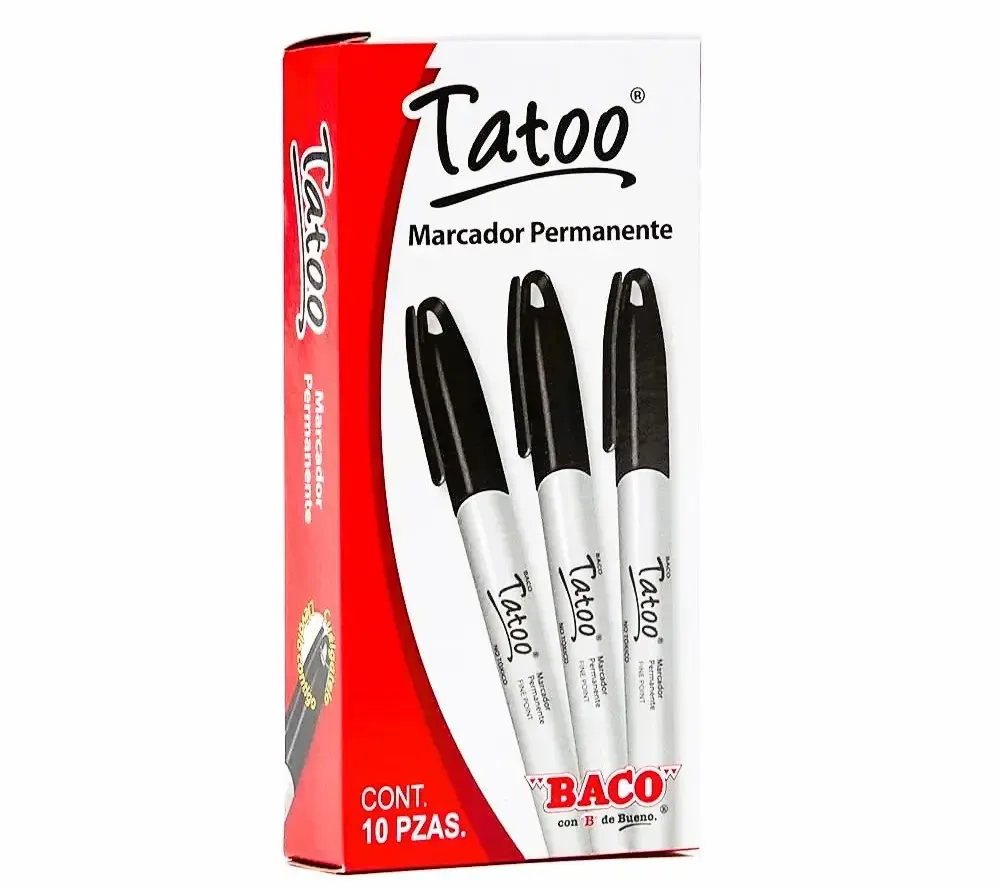 961119 marcador tatoo negro con 10