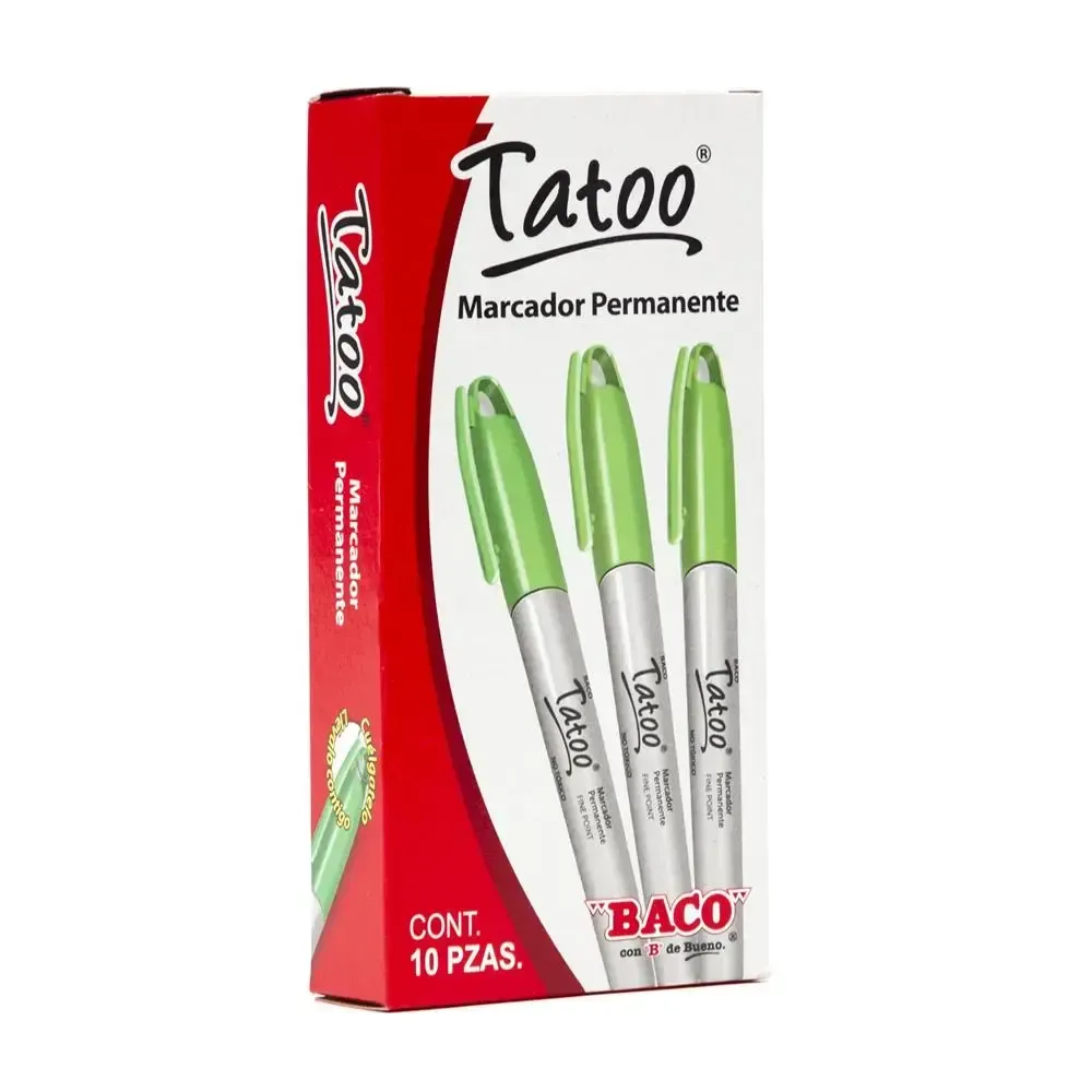 961140 marcador tatoo verde con 10