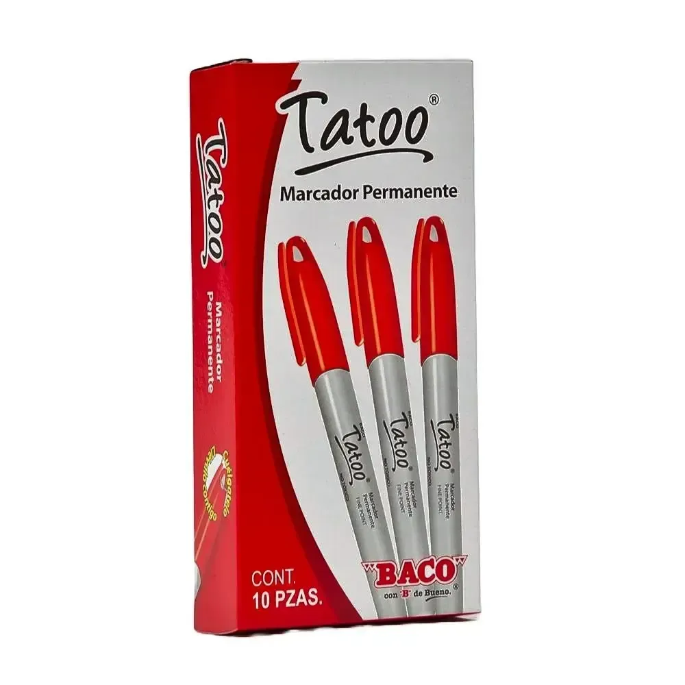 961126 marcador tatoo rojo con 10