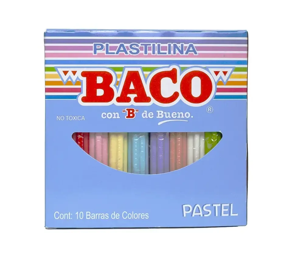 750001  plastilina c/10 barritas pastel pieza