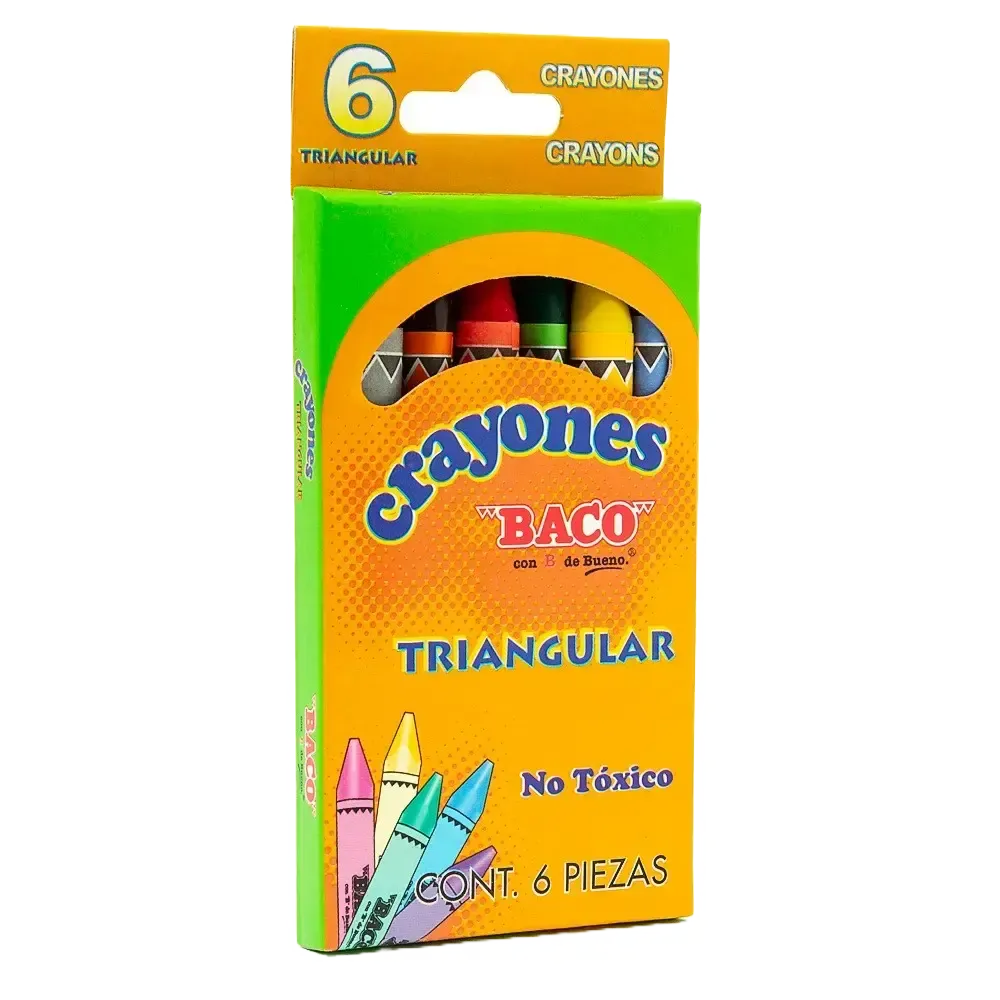 965513 crayones con 6 triangular delgados 