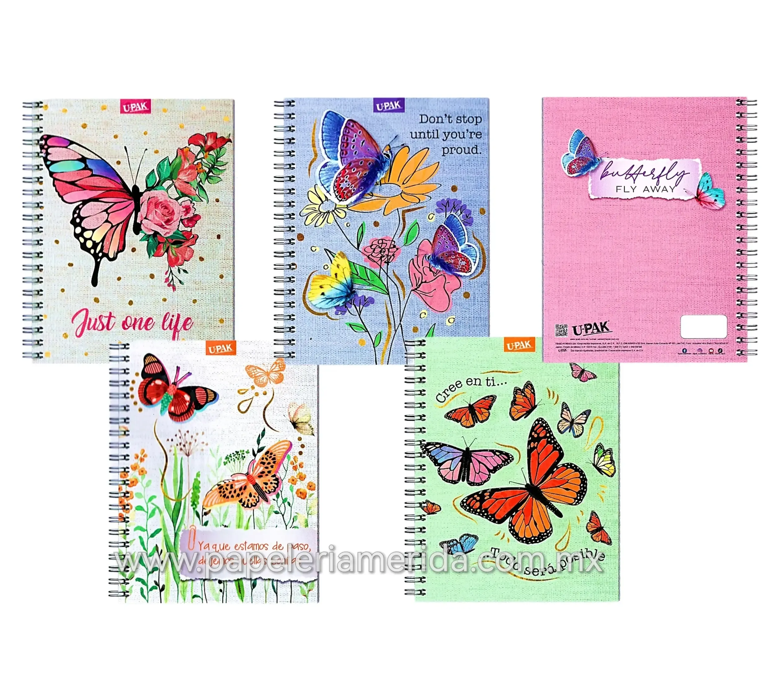 048736 cuaderno 100h C-7 PD color mariposa profesional 1 pza