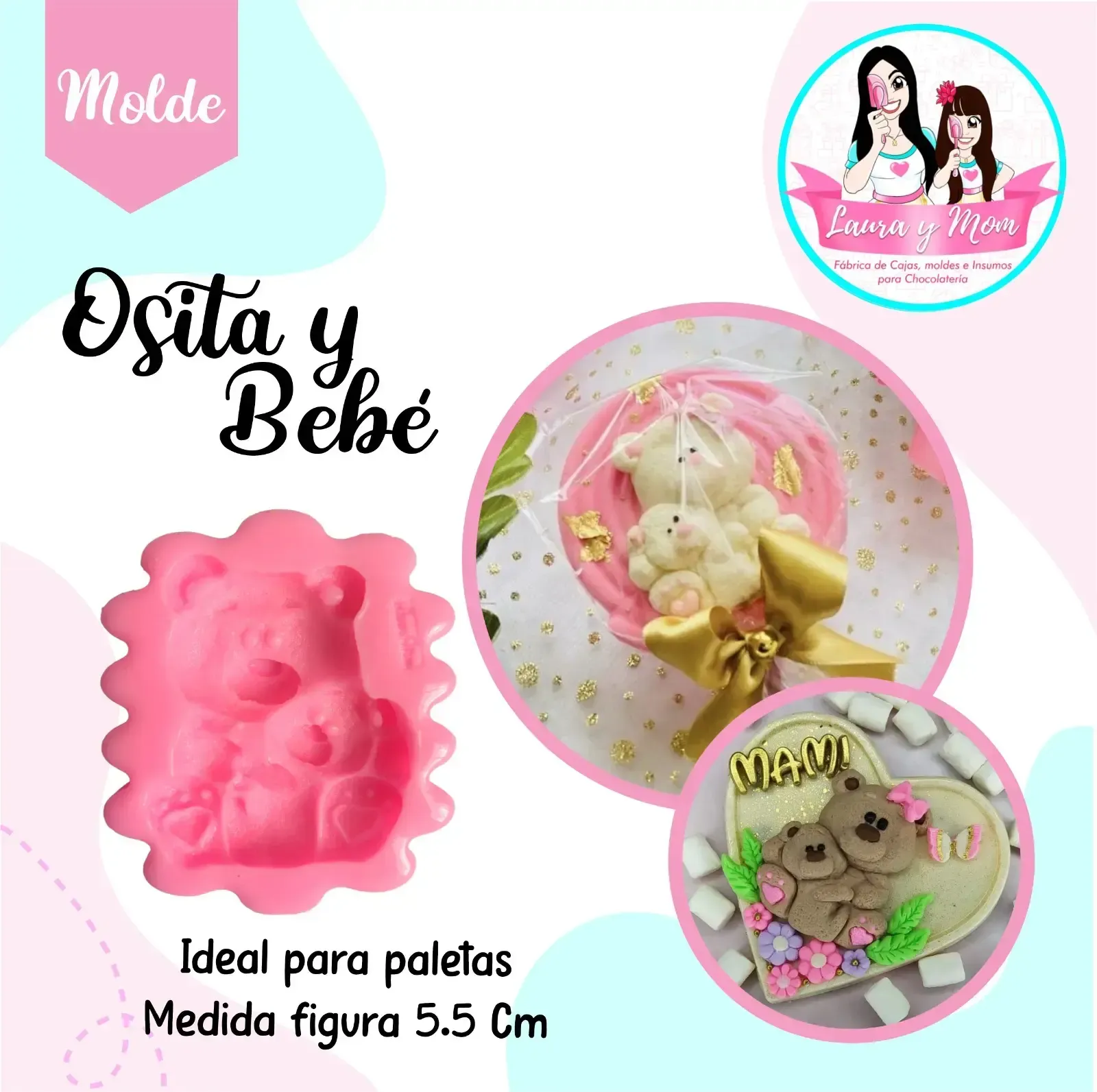 Molde Osita y bebé 5,5