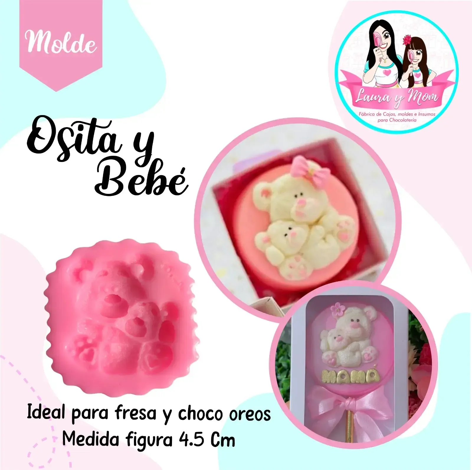 Molde Osita y bebé 4,5 cm