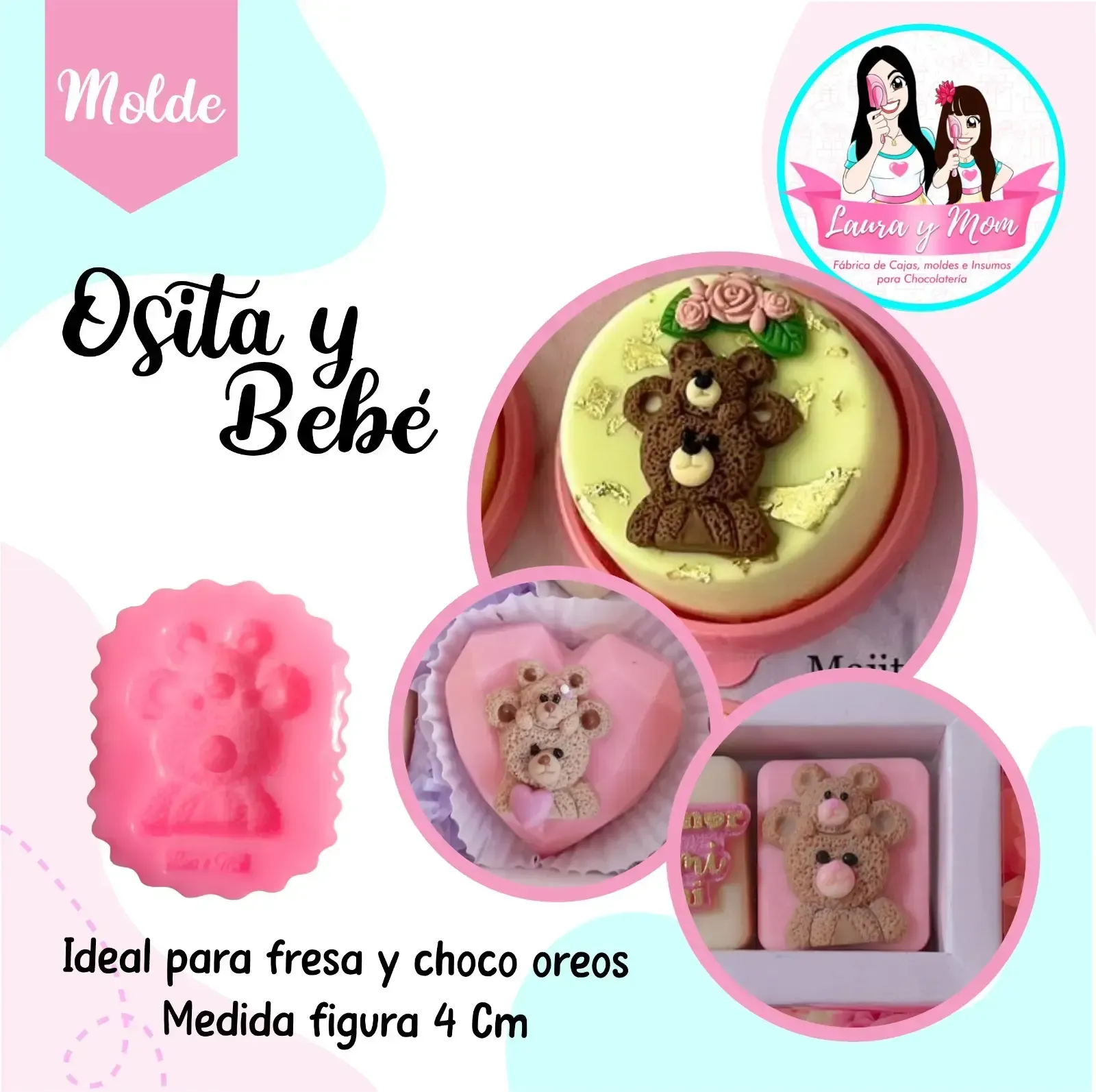 Molde Osita y bebé 