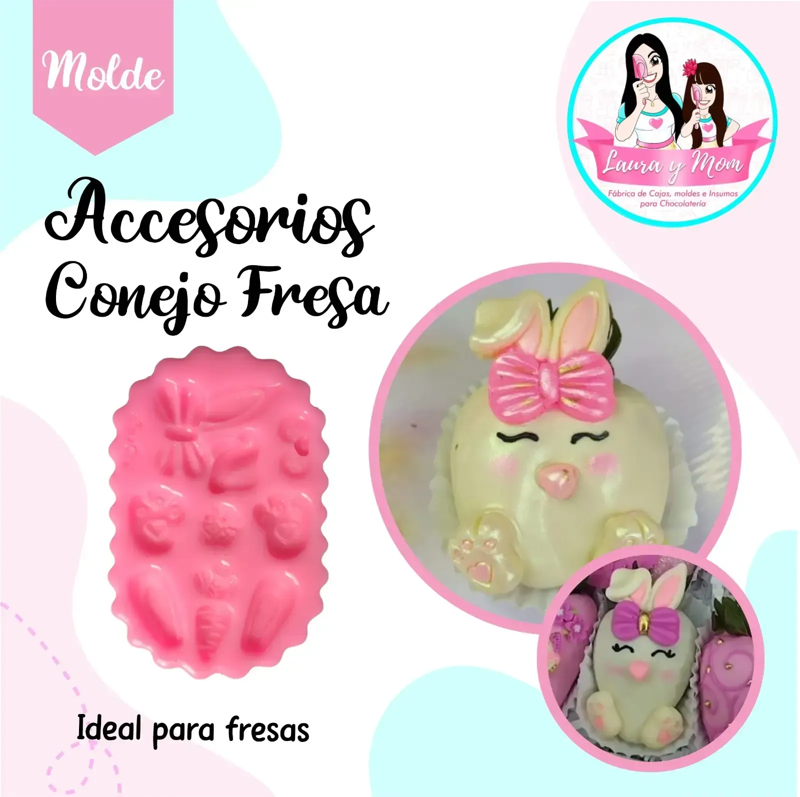 Molde Accesorios conejo fresa