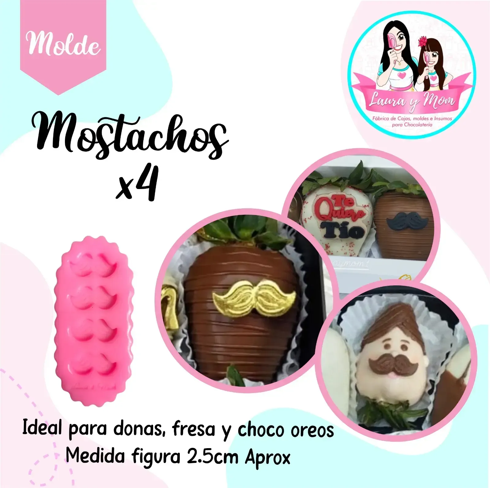 Molde Mostachos x4