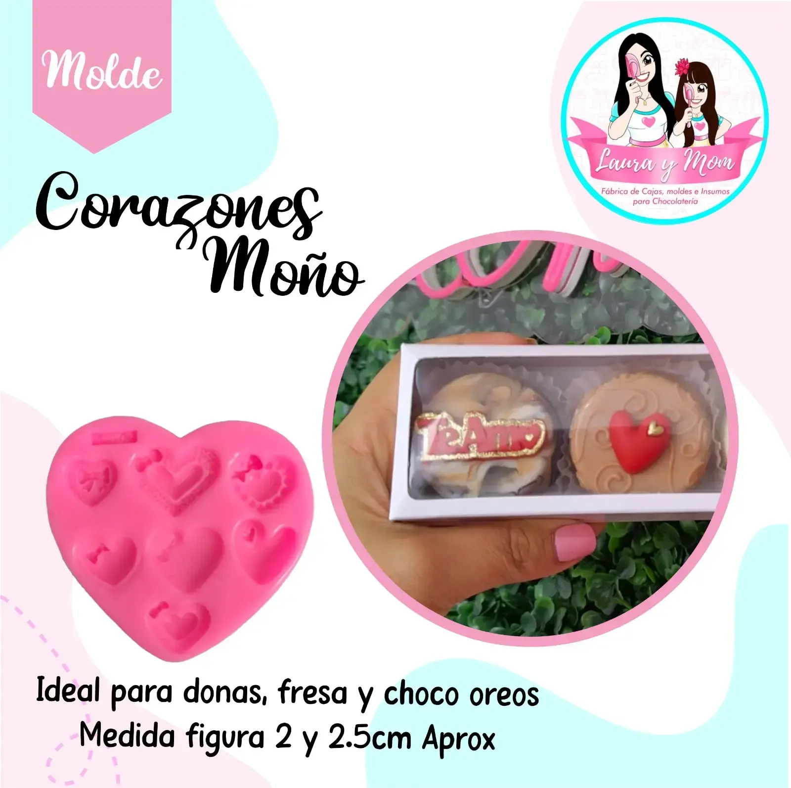 Molde Corazones moño