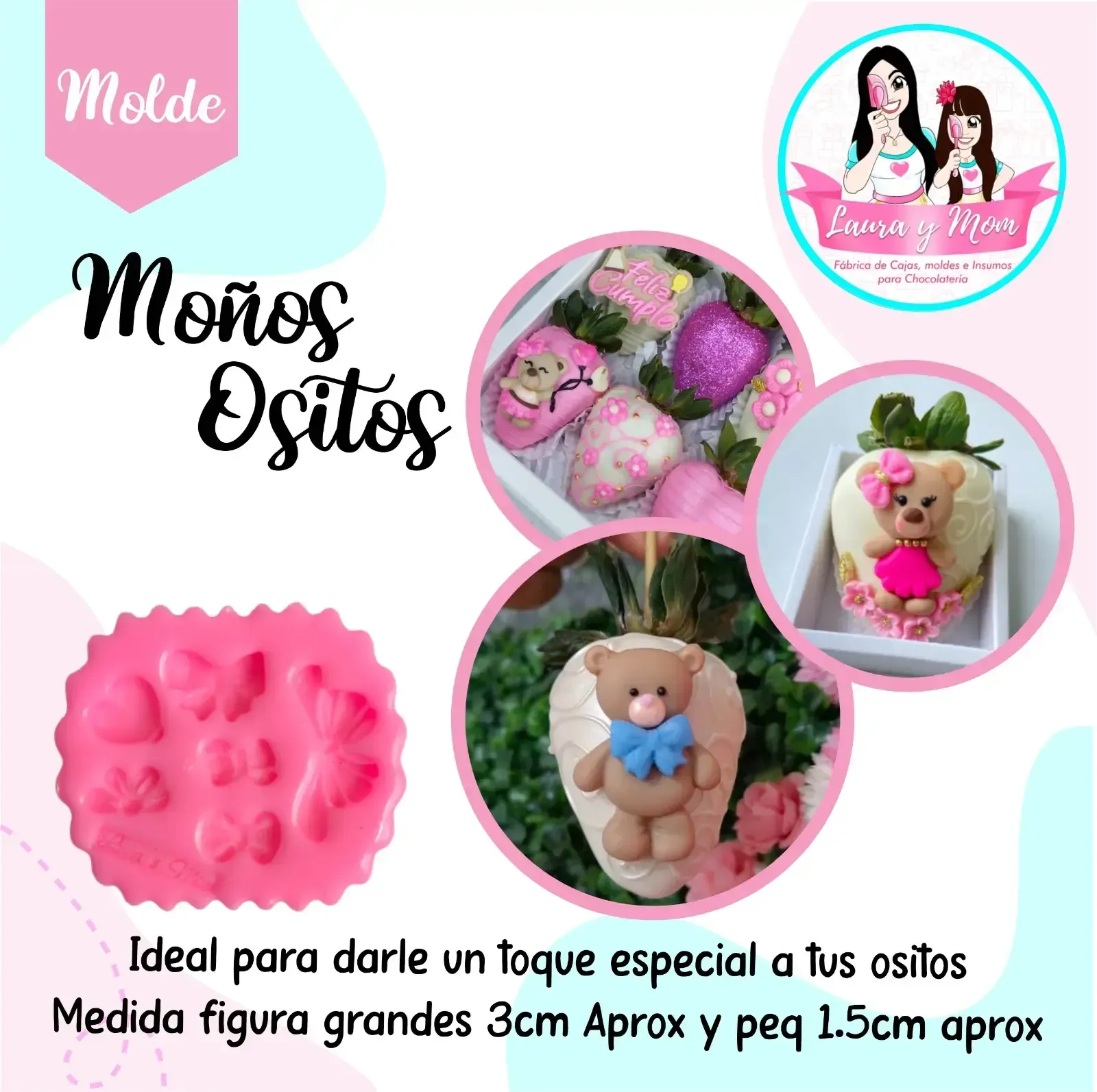 Molde Moños Ositos 