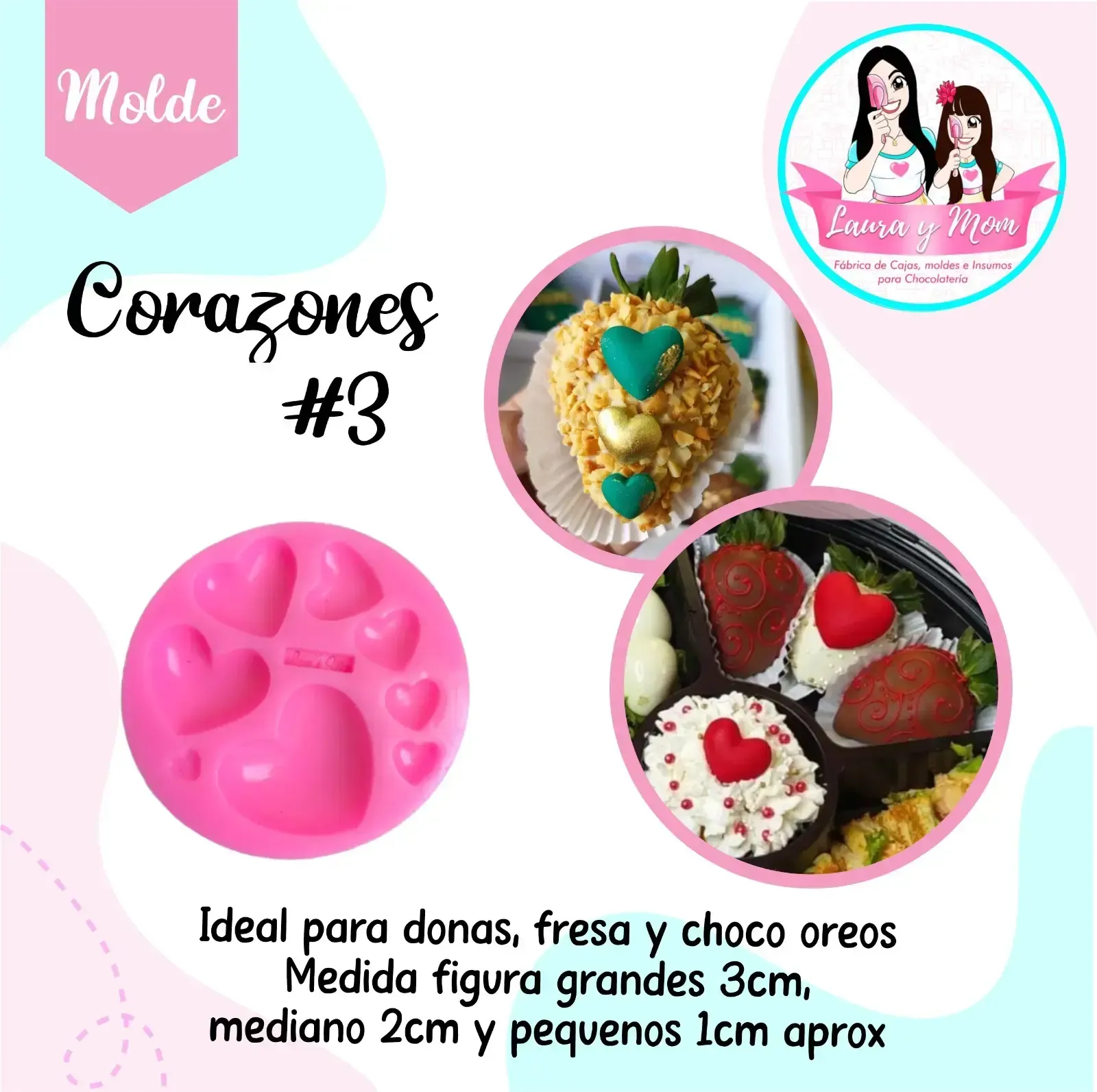Molde Corazones #3