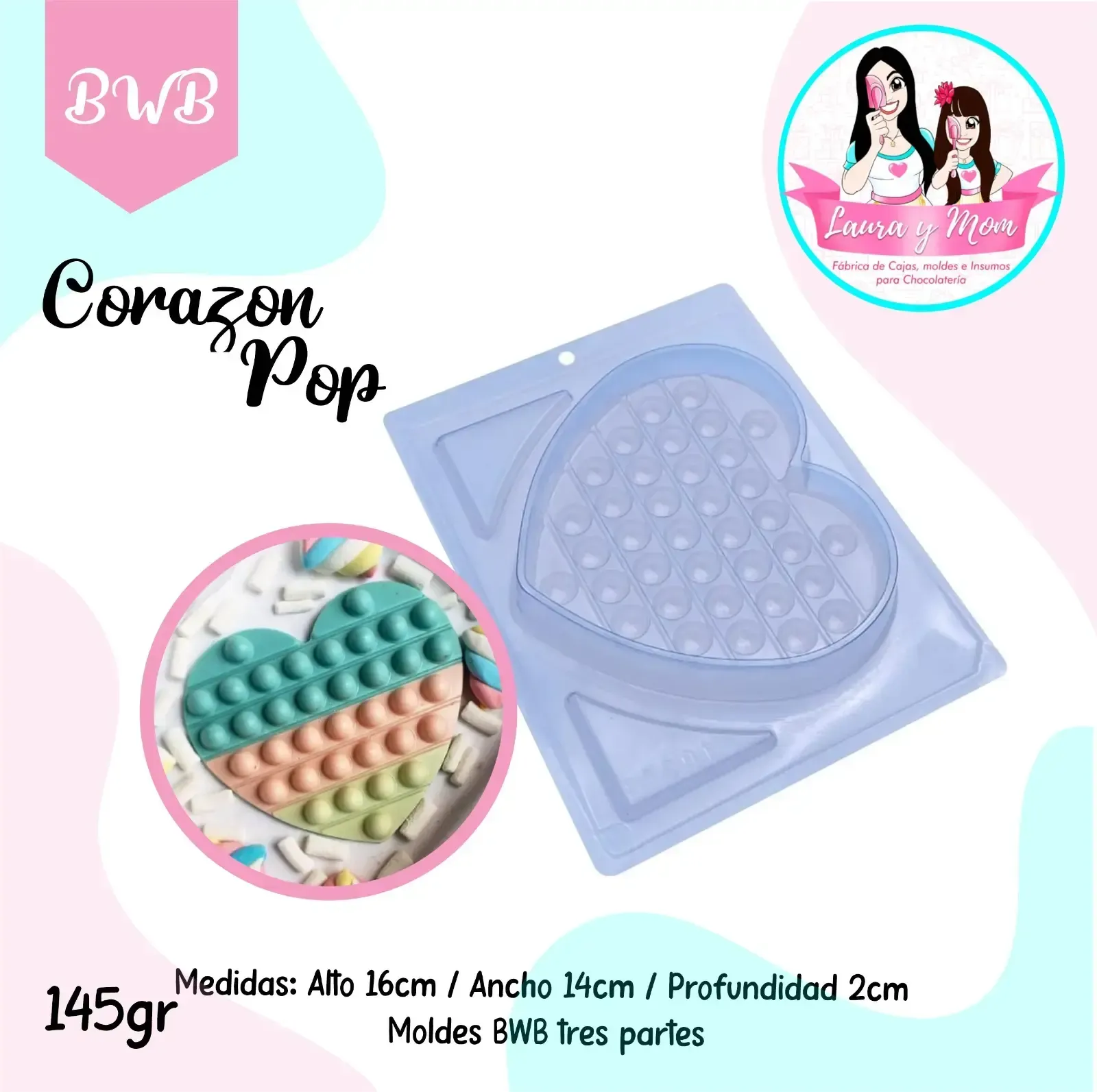 Molde Bwb pop Corazón 145 gr