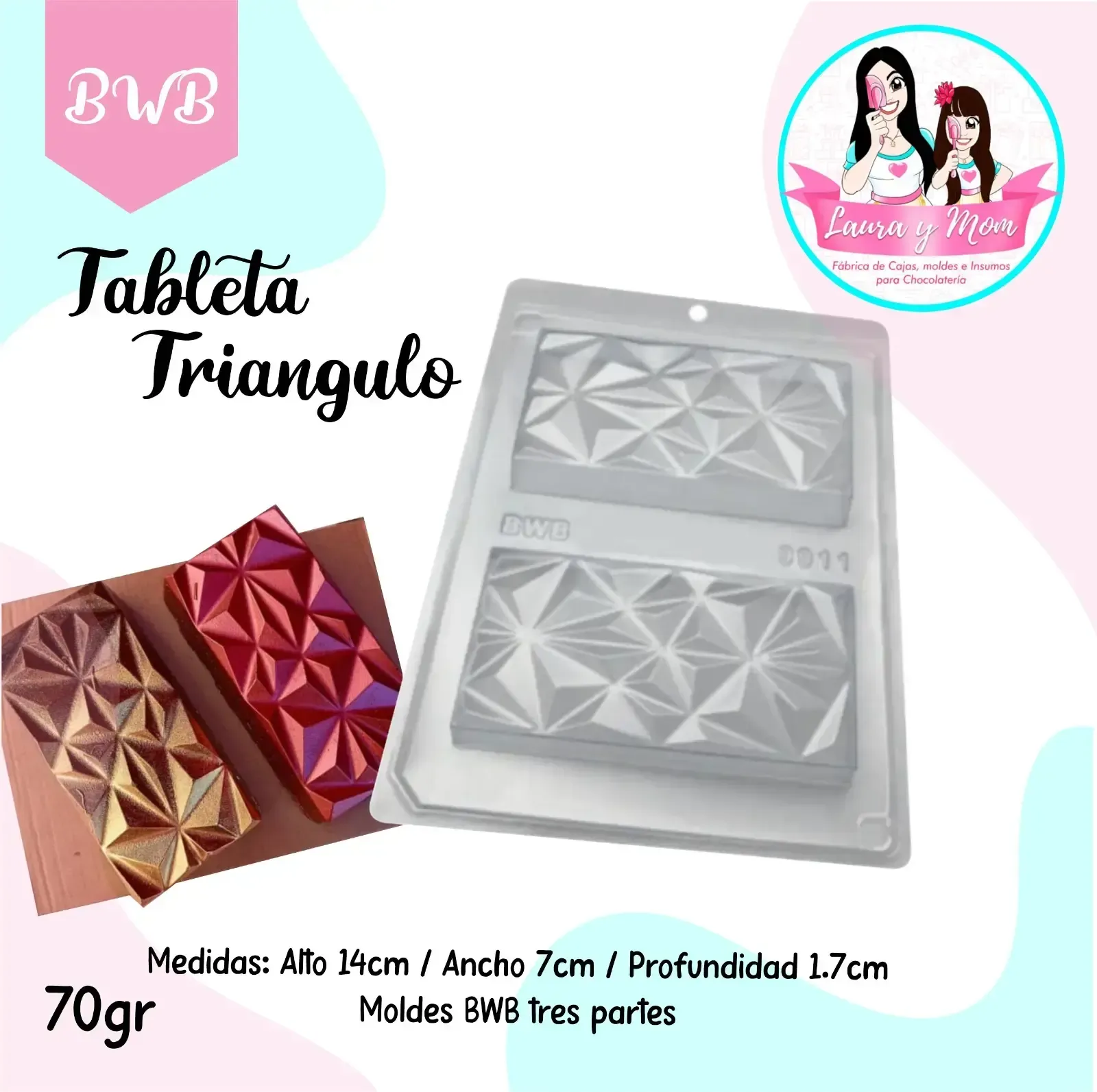 Molde Tableta Triángulo de 70gr