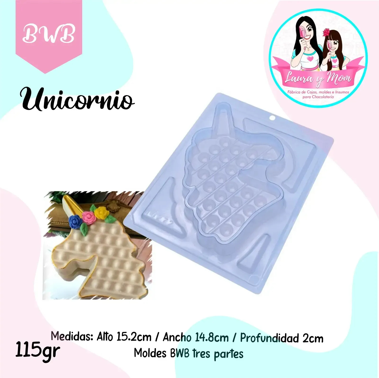 Molde Bwb pop unicornio de 115 gr