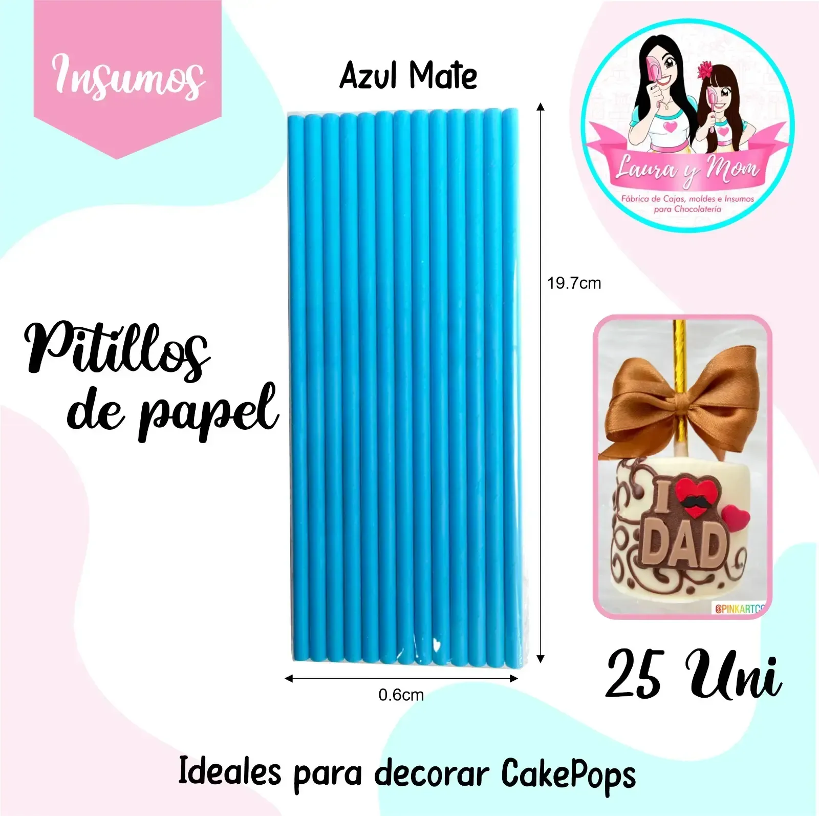 Pitillos Azul mate 