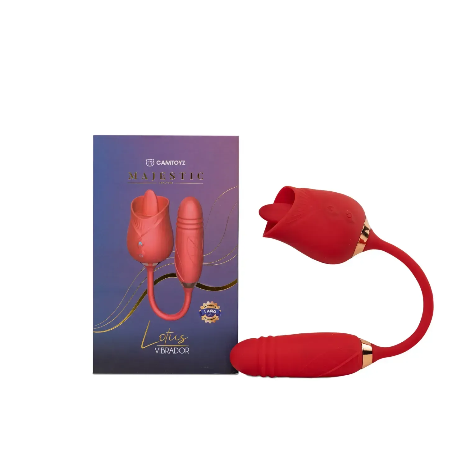 VIBRADOR DOBLE [BALA+VIBRADOR LENGUA] LOTUS MAJESTIC By. CAMTOYZ
