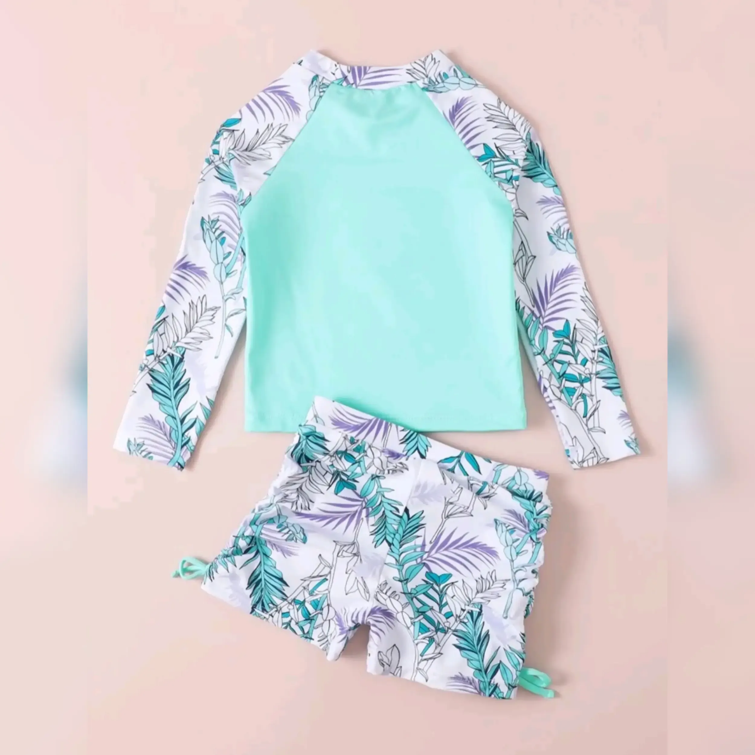 Traje de Baño para Niña de Manga Larga y Shorts