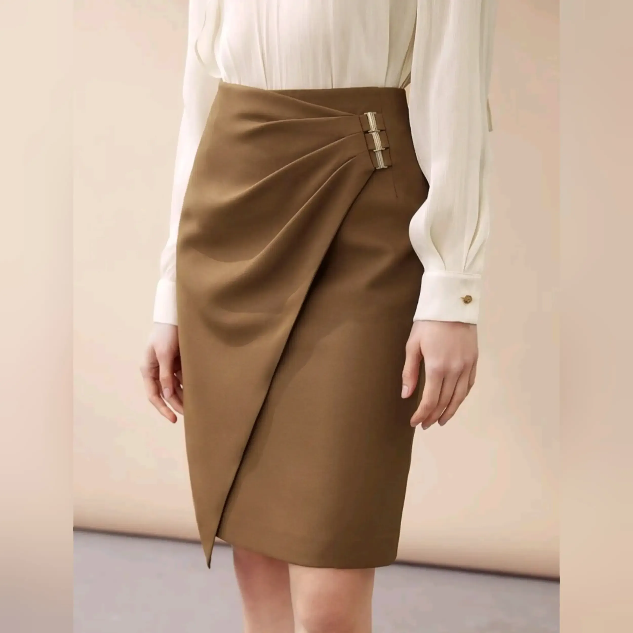 Falda Motf Premium Diseño Cruzado Con Hebilla Talla M