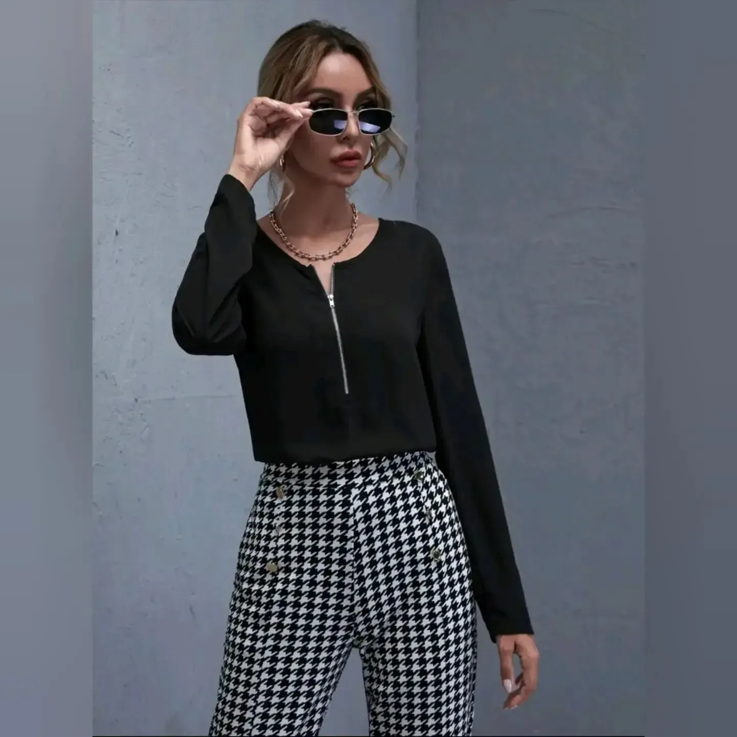 Blusa Con Zipper Delantero