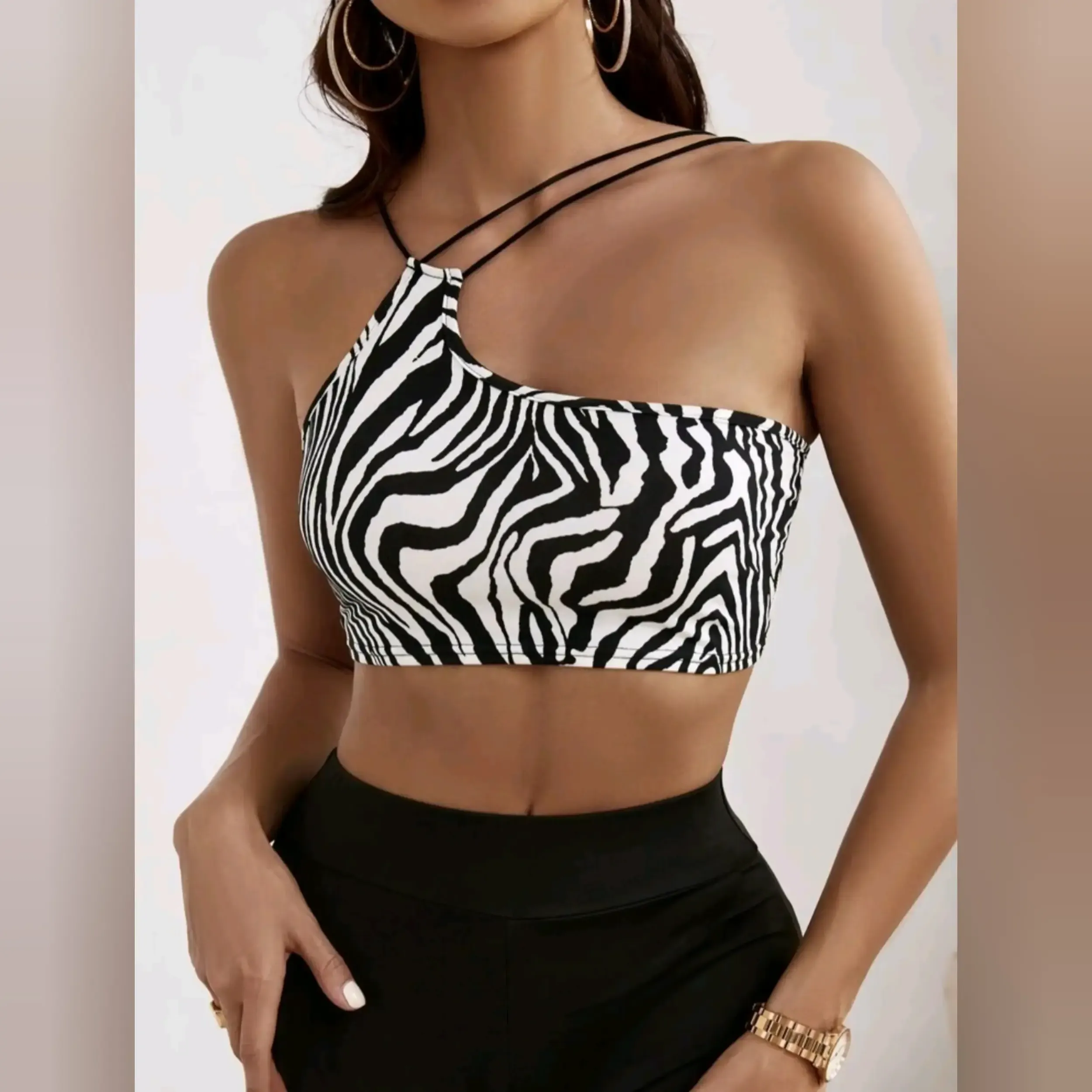 Top Con Estampado de Cebra